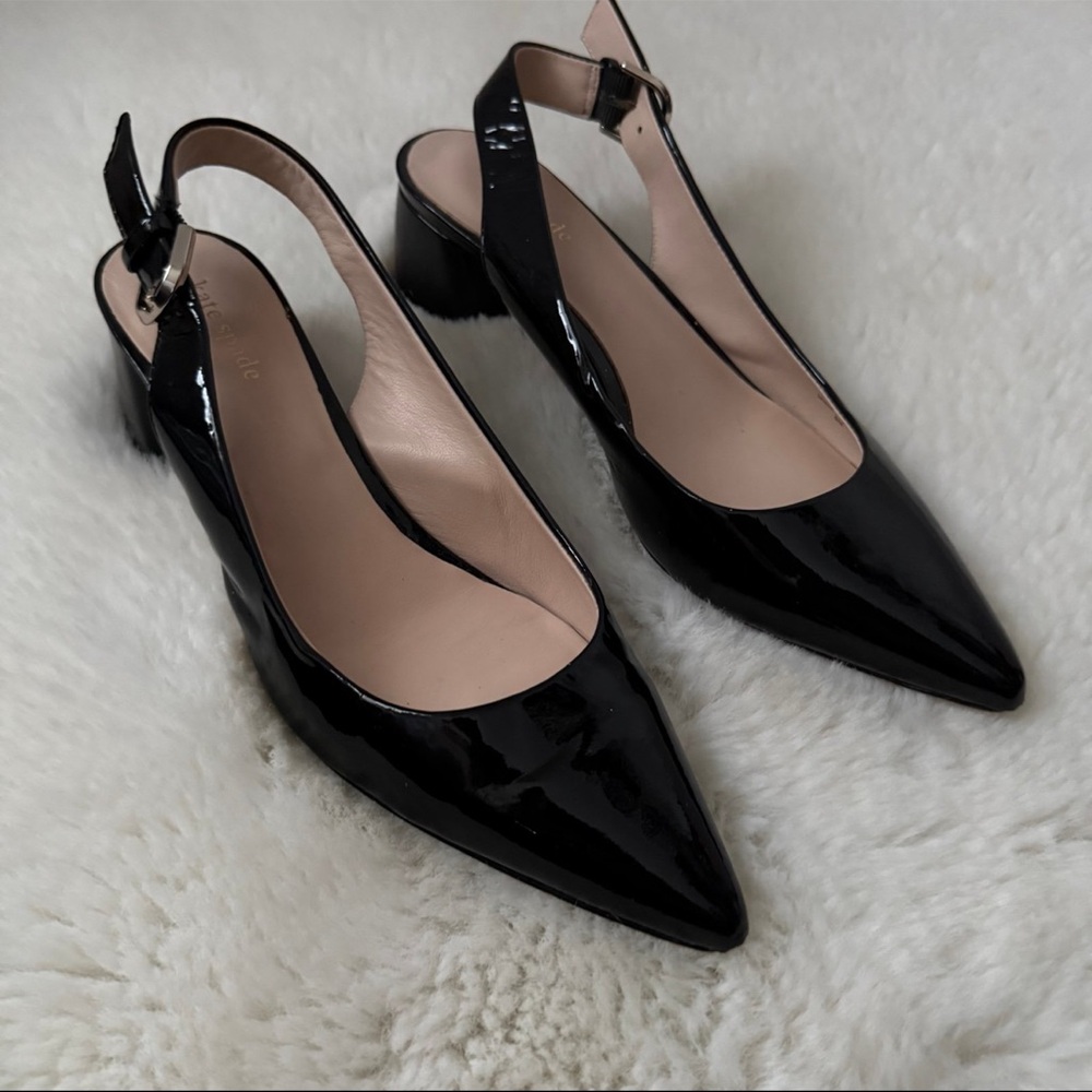 Kate Spade New York Women's Mika Pointed Toe Slingback Pumps Black Size 8 - Picture 12 of 13
